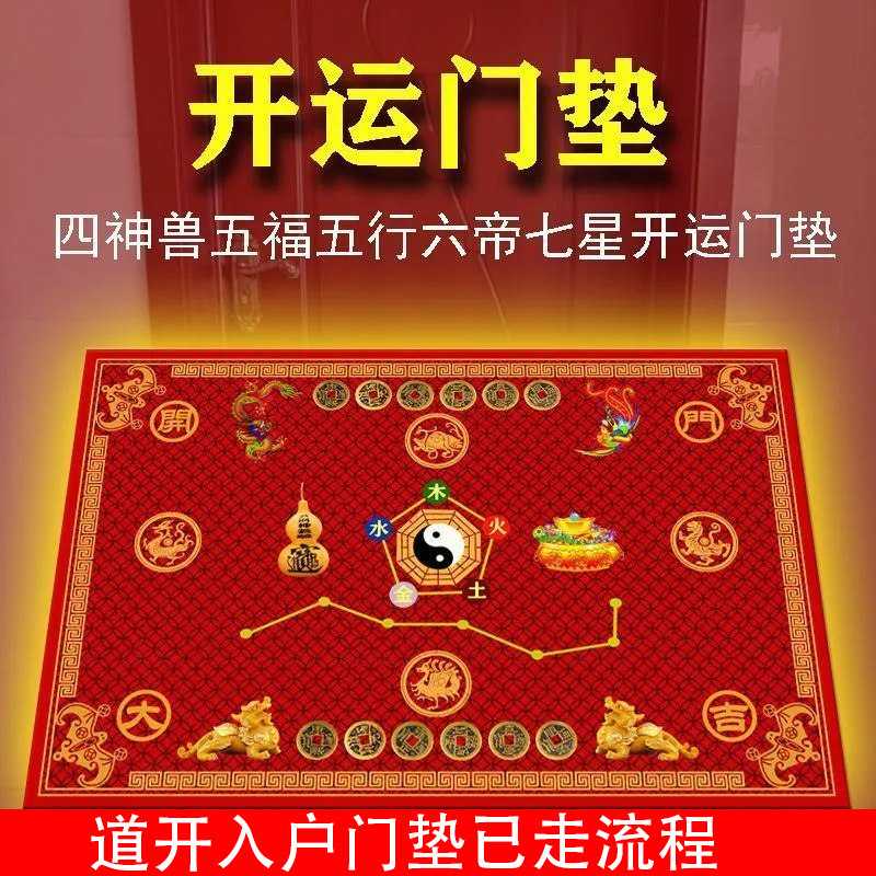 家用门对门地垫入户门垫吸水防滑耐磨地垫五帝钱玄关七星进门脚垫