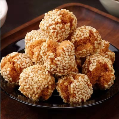 开口笑开口酥脆芝麻油炸香酥点心怀旧零食特产小吃传统老式糕点