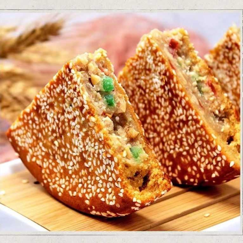 传统糕点500g礼盒杭州特产伴手礼椒盐喜事礼品老式芝麻饼百果麻饼