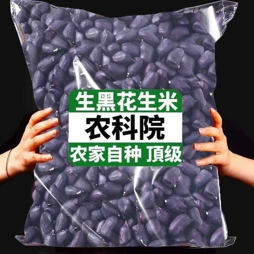 富硒黑花生米紫皮生花生米去壳晒干黑皮花生批发