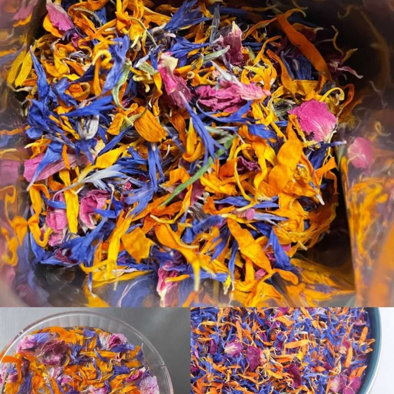 天然淡紫矢车菊花瓣粉色蓝色咖啡蛋糕烘焙装饰用干花 火星特花瓣