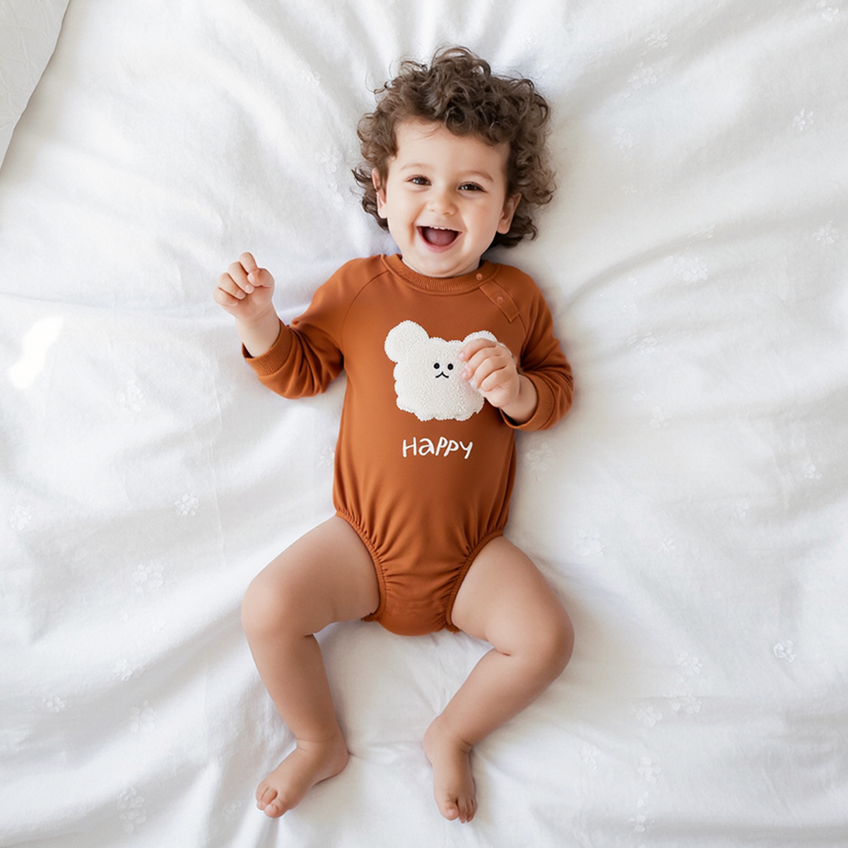 卡通婴儿衣服小狗加厚保暖ins爬服秋冬包屁衣加绒连体衣男女宝宝