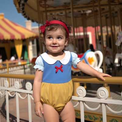 包屁衣短袖婴儿连体衣女宝宝婴儿衣服韩版爬服夏白雪公主造型哈衣