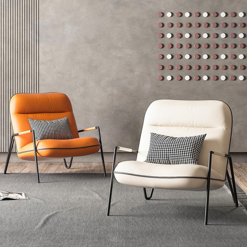 意式单人沙发椅现代简约北欧轻奢风家用客厅卧室阳台休闲极简单椅