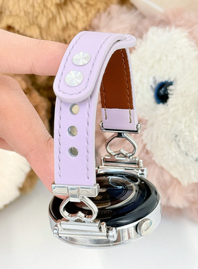 适用华为gt5/4手表带watch5gt4pro腕带时尚双钉心环皮质腕带表带