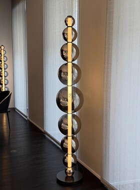 轻奢时尚北欧烟灰色玻璃球窜落地灯网红客厅卧室地灯展厅装饰立灯