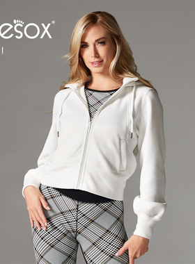 toesox tavi联名款时尚外套女休闲拉链连帽宽松时尚落肩新款