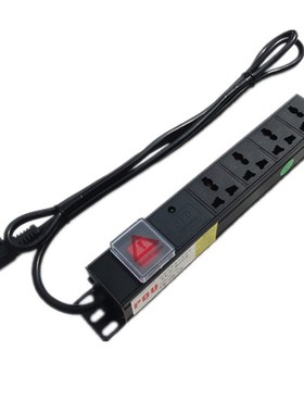 铝合金壳4位防雷PDU接线板电源分配器大功率4位10A插座排插2米线