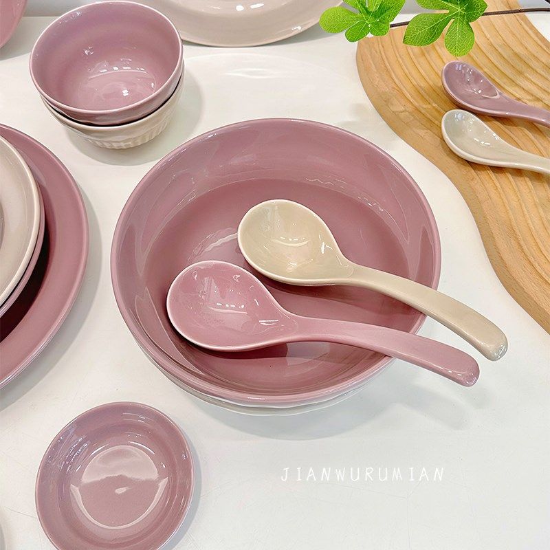 见物如面2024法式陶瓷餐具碗盘碗家用特别好看的网红高颜值米饭碗,餐饮具,盘,淘宝优惠券,粉丝福利购,淘宝优惠卷