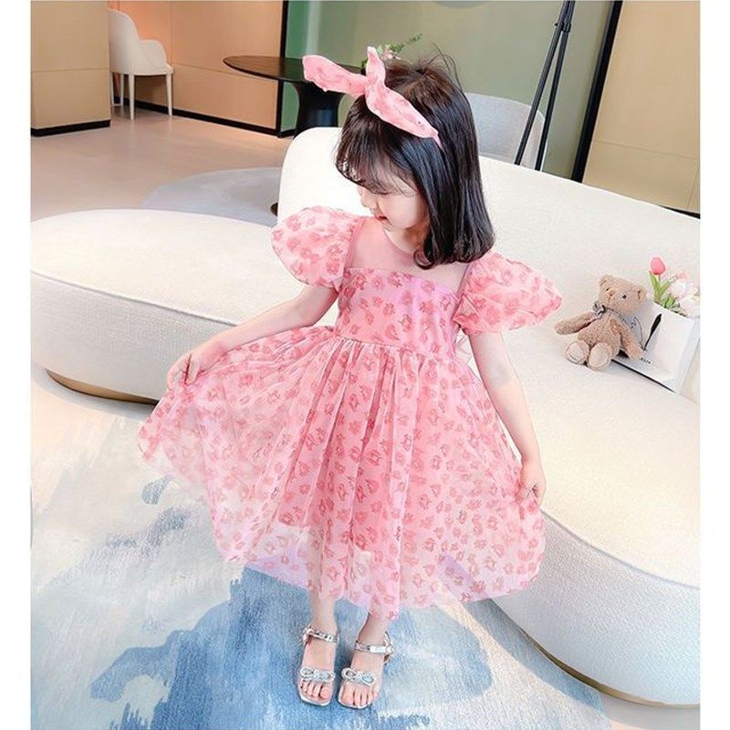 女童夏季公主裙3短袖4洋气5儿童装6夏装7仙女8碎花10岁网纱裙子潮