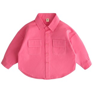 LZYZ童装男童女童衬衫儿童显白衬衣中小童春季薄款春秋装长袖外套