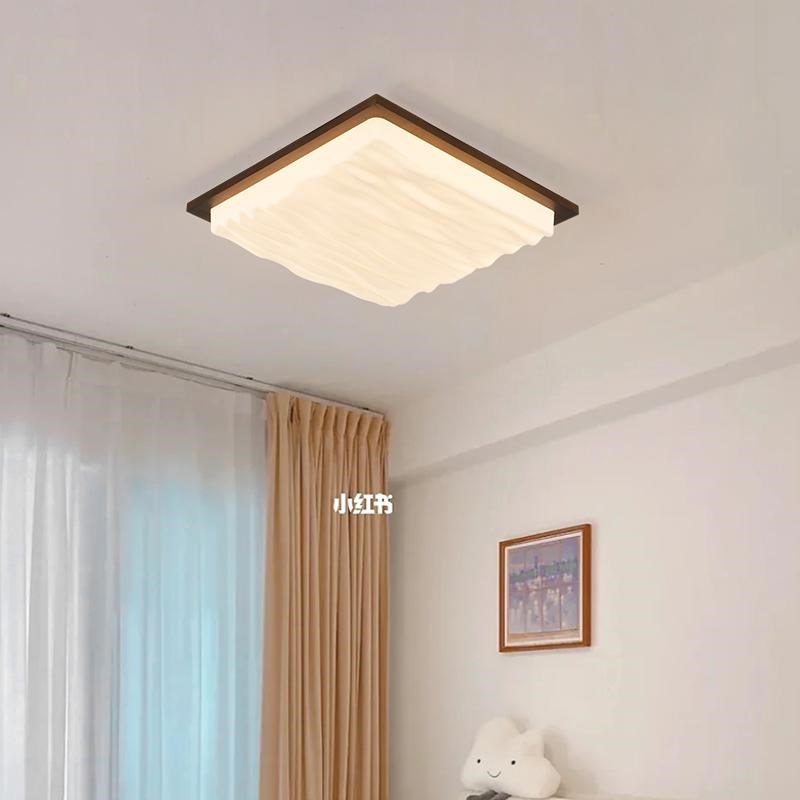 客厅吸顶灯饰主灯长方形中古风复古卧室书房间新中式家用方形灯具