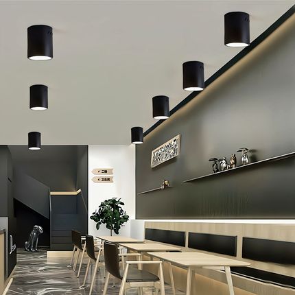 LED明装筒灯4寸5寸6寸8寸吸吊两用圆柱形商场过道办公室吊装桶灯