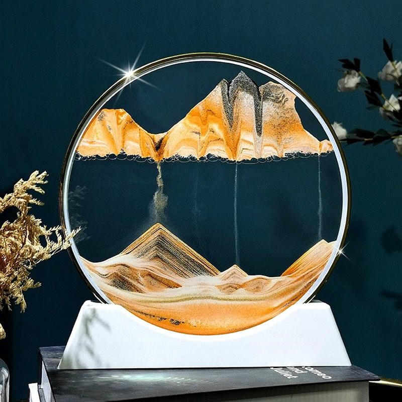 3d立体超薄金边流沙画摆件大尺寸客厅玄关桌面酒柜电视柜装饰品图片