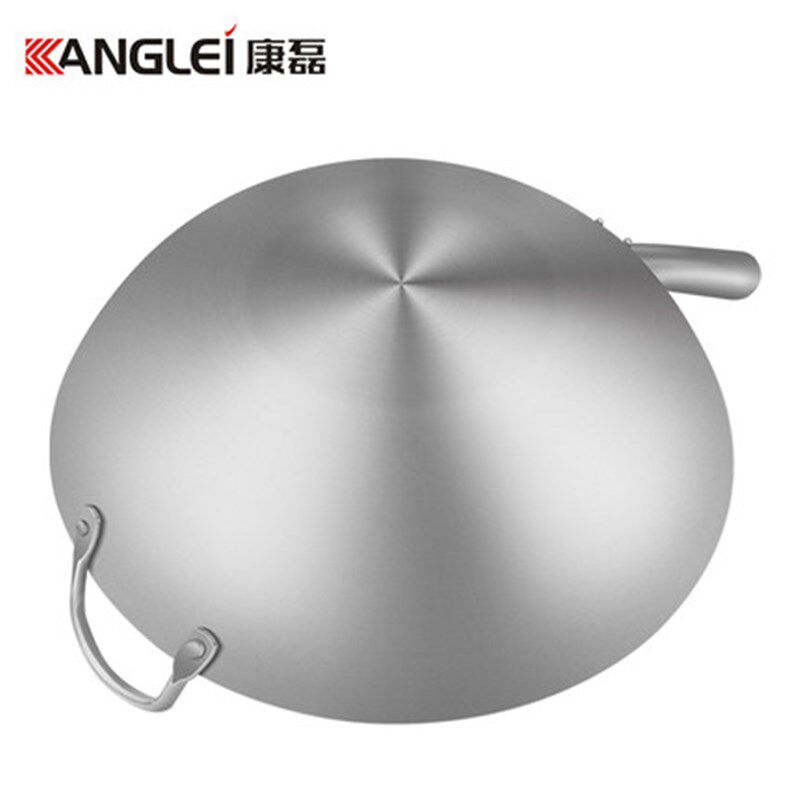 康磊不粘锅炒锅不锈钢炒菜锅家用圆底厨师商用厨房锅具