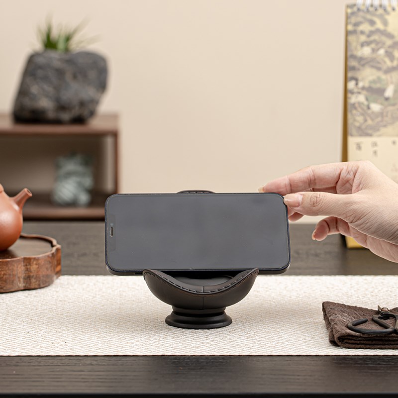 紫陶旋转沙发盖置摆件个性创意茶玩茶桌茶台盖碗盖置盖托茶道配件