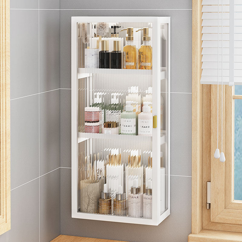 卫生间置物柜壁挂免打孔洗漱台墙上收纳柜洗手间化妆品小壁柜防水