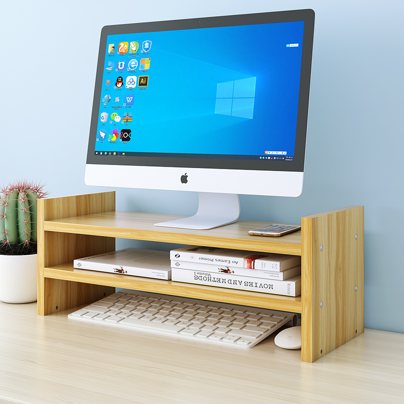 台式电脑显示器屏增高架底座桌面整理收纳置物架子办公室护颈加高