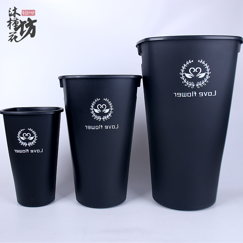 韩式养花桶鲜花店专用醒花桶黑色塑料插花桶加厚方形大号储水桶