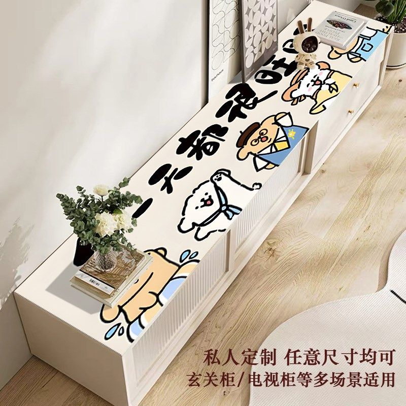 线条小狗玄关鞋柜垫电视柜桌垫硅藻泥入户餐边柜桌布台面防脏盖布,居家布艺,桌布,淘宝优惠券,粉丝福利购,淘宝优惠卷