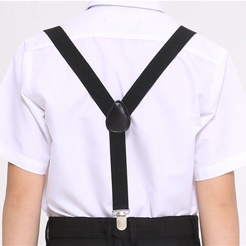 儿童演出背带中大童宝宝小孩背带裤夹吊裤带男童黑色松紧背带包邮