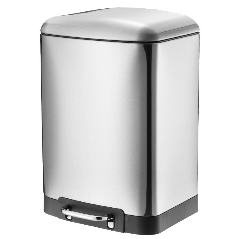 方形厚不锈钢垃圾桶家用客厅厨房酒店脚踏静音欧式卫生间带盖大号