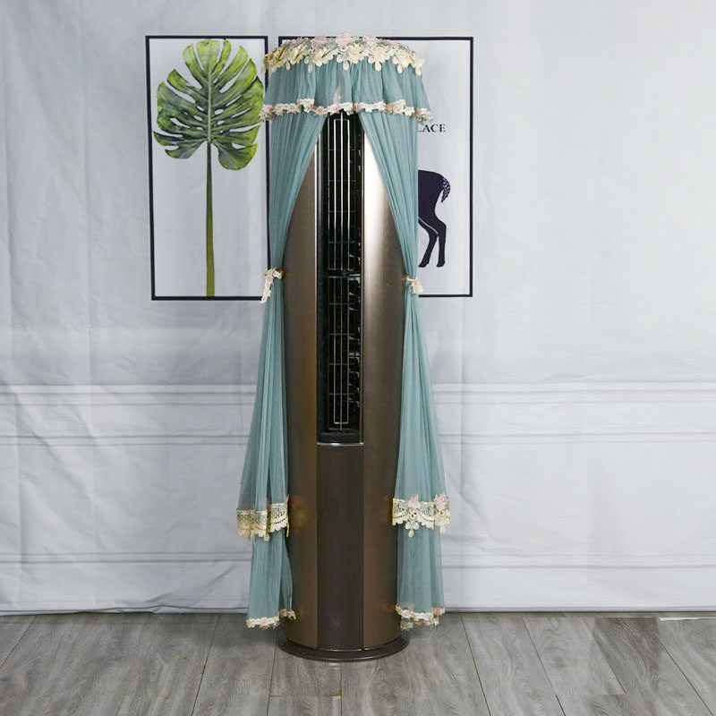 圆柱空调罩子柜机蕾丝布艺定制圆形立式开机不取空调套防尘罩包邮