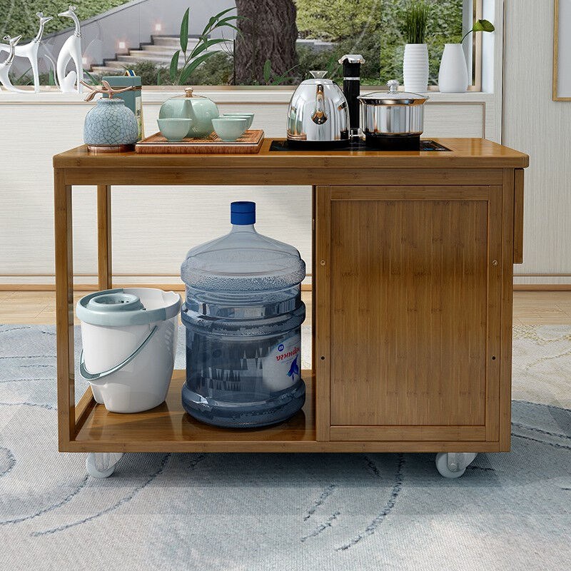 移动茶桌家用小型茶几茶台边柜实木客厅泡茶车沙发边几柜茶水柜子