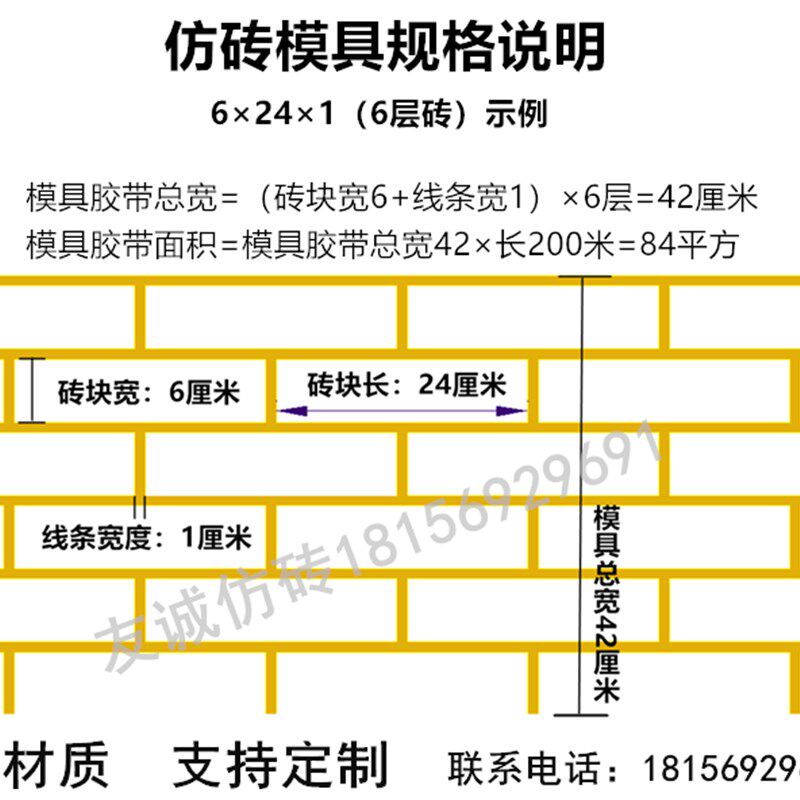 友辰无底建筑外墙和纸仿砖模具高粘美纹纸真石漆假砖分格模板贴纸