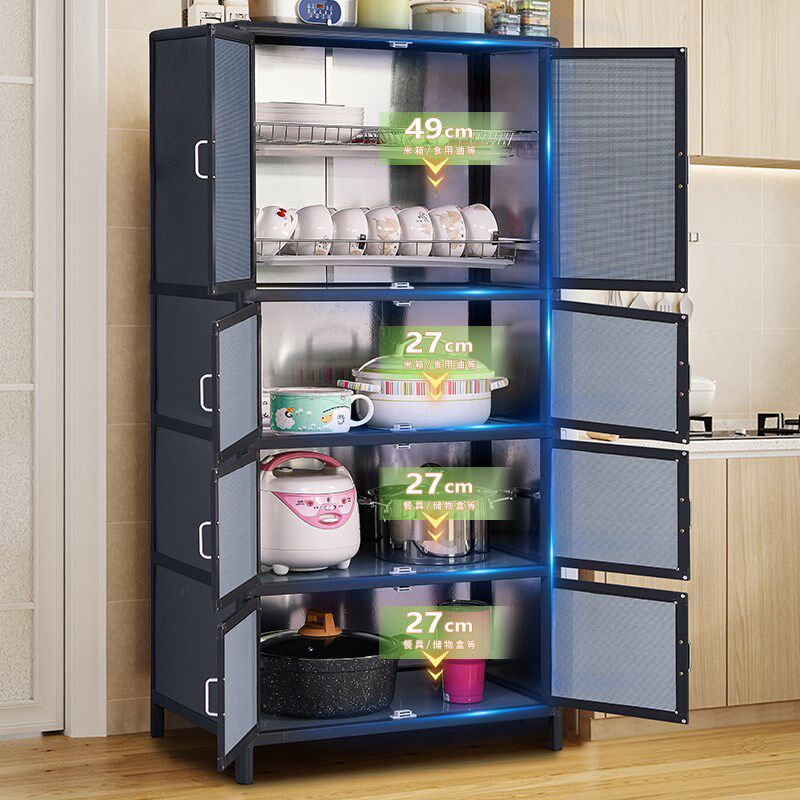 厨房置物架多层不锈钢纱网储物柜铝合金家用放碗柜收纳柜橱柜,住宅家具,餐边柜,淘宝优惠券,粉丝福利购,淘宝优惠卷