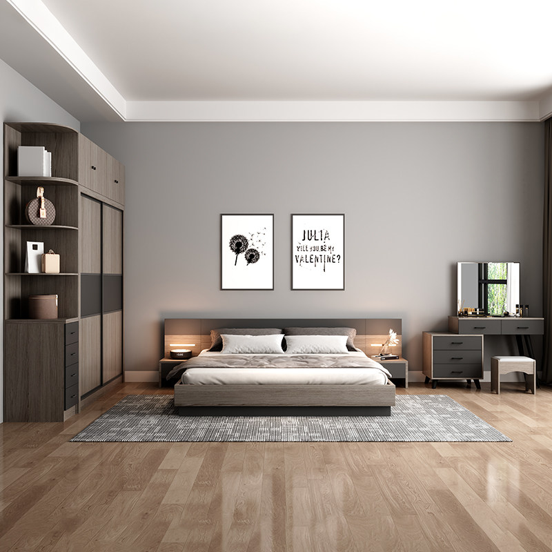 卧室成套家具组合北欧简约床衣柜梳妆台家具套装组合卧室五六件套