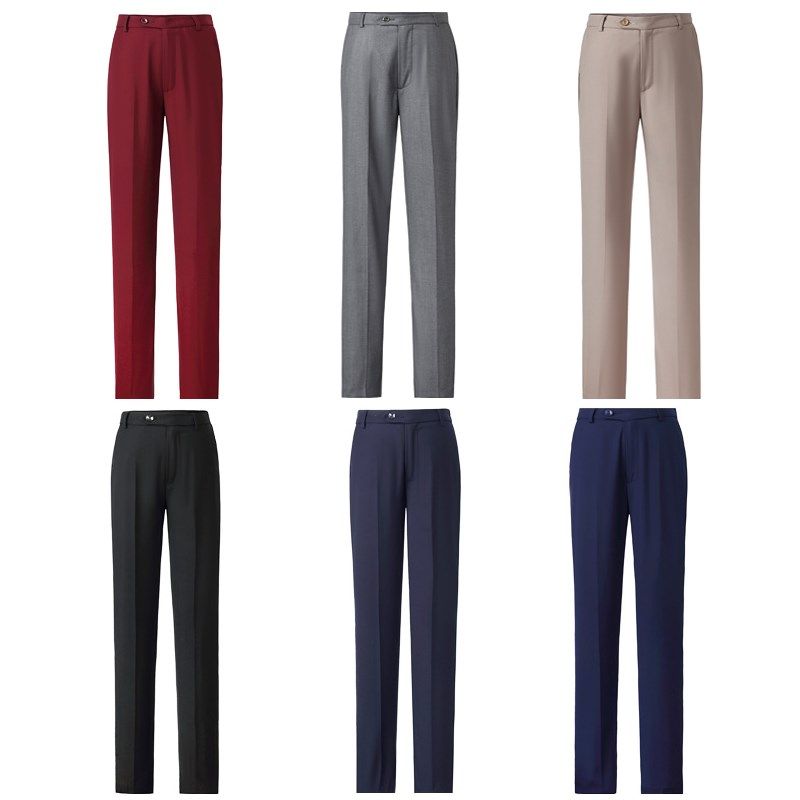高端西裤男女款长裤修身直筒免烫职业西装裤前台销售工装杏色灰色