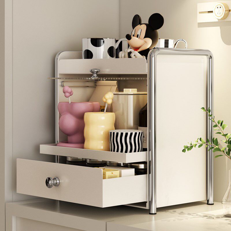 法式复古茶杯收纳盒子桌面透明高级感轻奢厨房防尘杯子收纳置物架