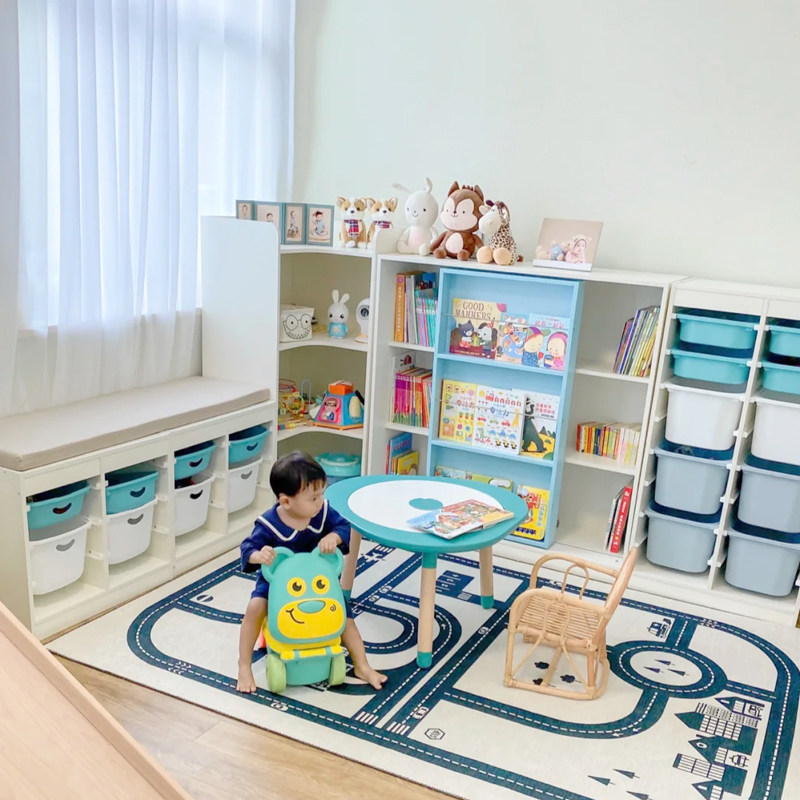 可比熊实木宝宝书架绘本架落地客厅书柜简约幼儿置物架儿童收纳架
