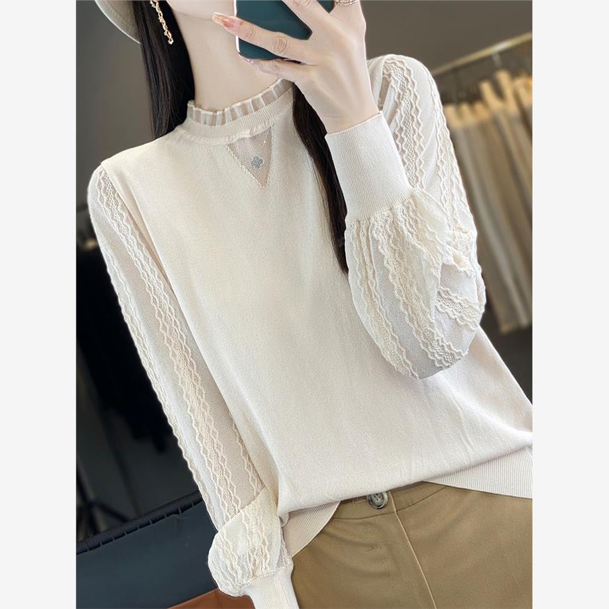 蕾丝下摆女衬衫2025年新