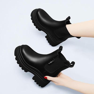 内增高马丁靴女款2025新款秋冬厚底小个子短靴女单靴真皮切尔西靴