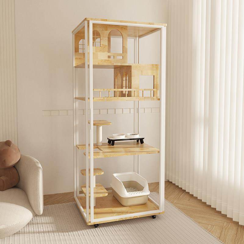 白色全景不占地猫笼猫别墅带厕所一体实木小户型室内玻璃猫柜猫房,宠物/宠物食品及用品,猫笼子/猫别墅,淘宝优惠券,粉丝福利购,淘宝优惠卷