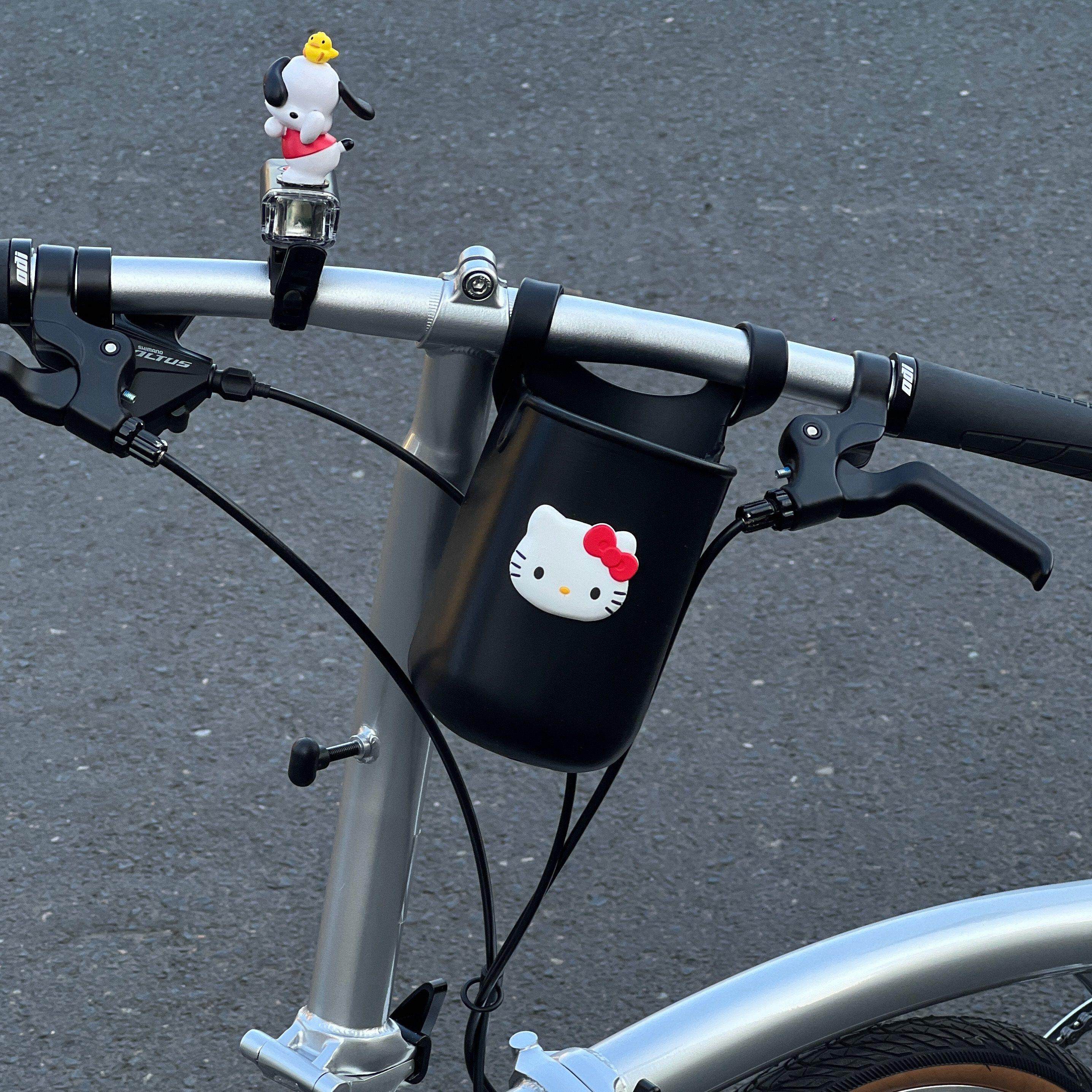 自行车水杯架卡通可爱电动车奶茶水壶架电瓶机车骑行置物挂包女