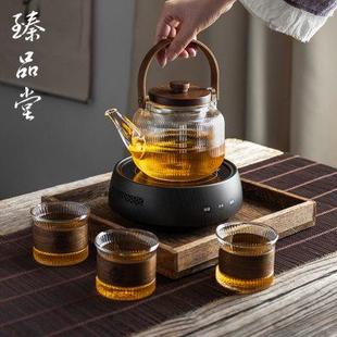 臻品堂 玻璃煮茶壶2023新款 家用烧水壶泡茶专用电陶炉煮茶器套装