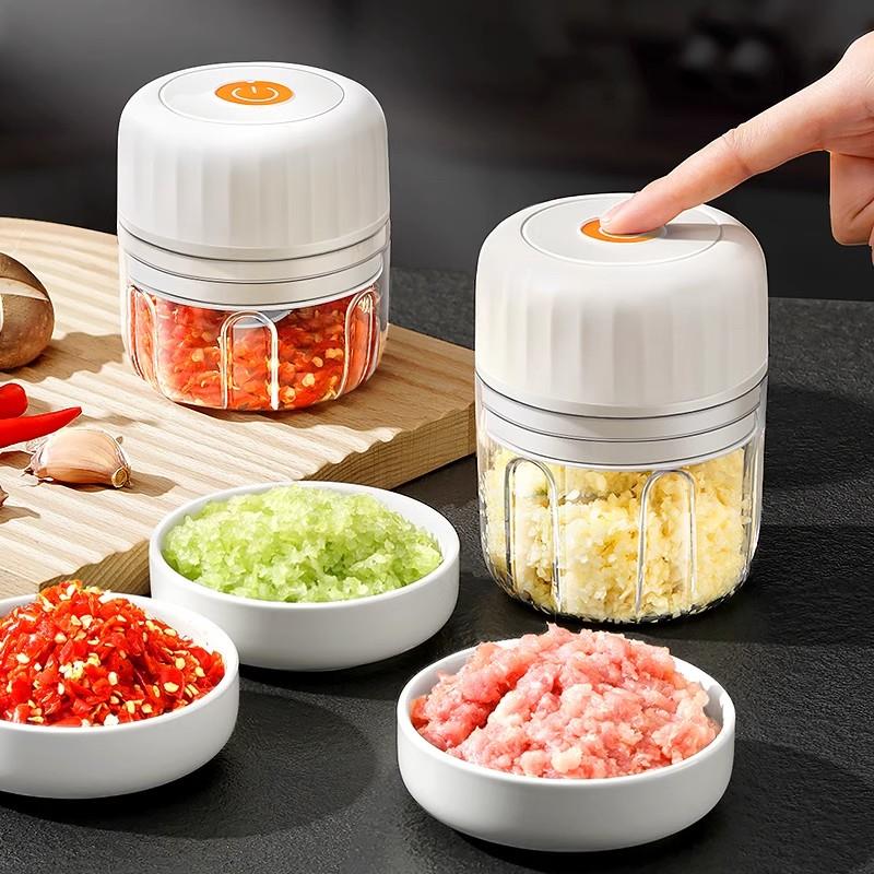 日本蒜泥神器电动捣蒜器家用无线打蒜搅碎机蒜末佐料粉碎器压蒜蓉