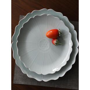 景德镇普华马陶瓷荷花盘高水果盘小吃碗蔬菜碗家用精美茶点盘