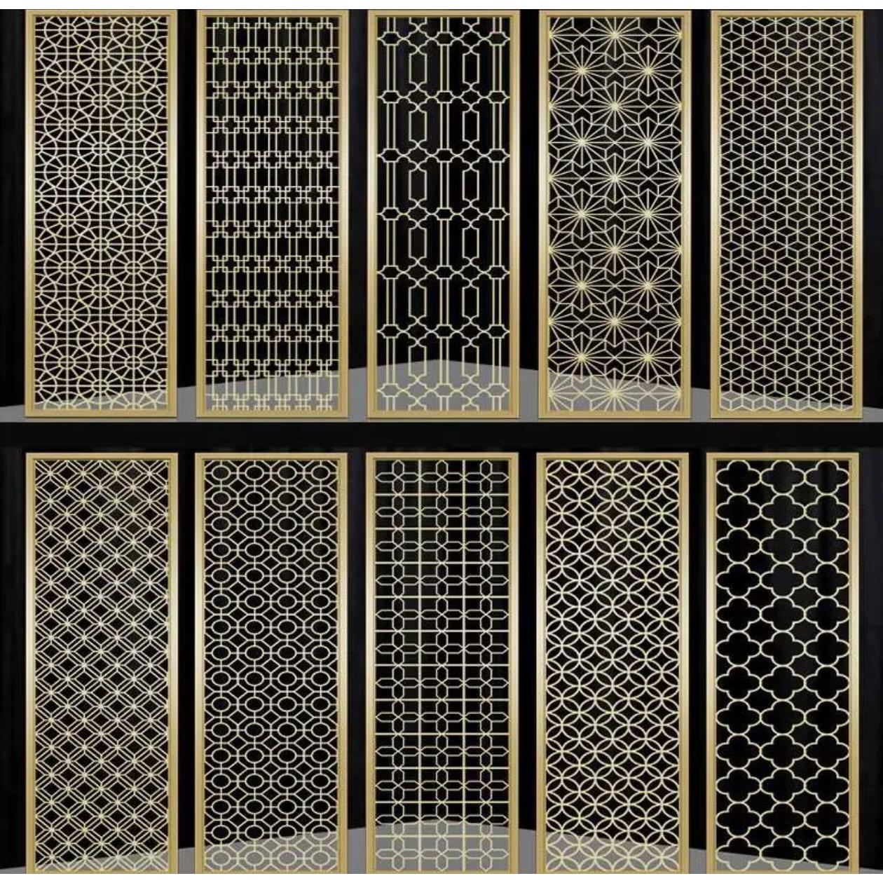 不锈钢镂空通花金属屏风隔断室内装饰背景墙吊顶轻奢格栅户外玄关