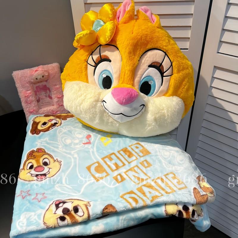 [中文]可爱花栗鼠枕头被两用汽车枕头空调被子小睡枕头毯子二合一