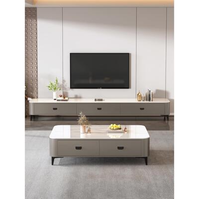 茶几客厅家用2025新款爆款轻奢桌高级感小户型落地茶几电视柜组合