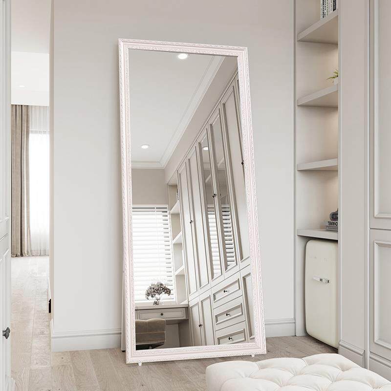 雕花穿衣镜全身镜子实木试衣镜壁挂 立式服装店照衣镜悬挂落地镜