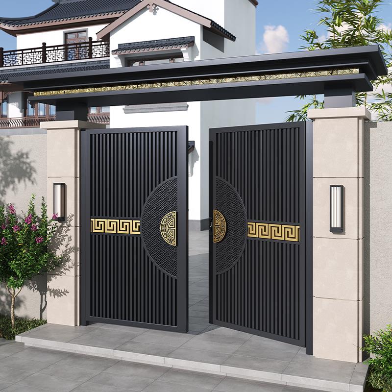 铝合金庭院门双开大门别墅大门铝艺院子门子母门自建房院子门定制