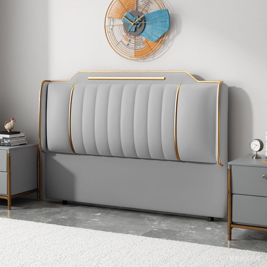 2025新款软包床头简约现代实木轻奢一体背板靠背落地超薄床头单买