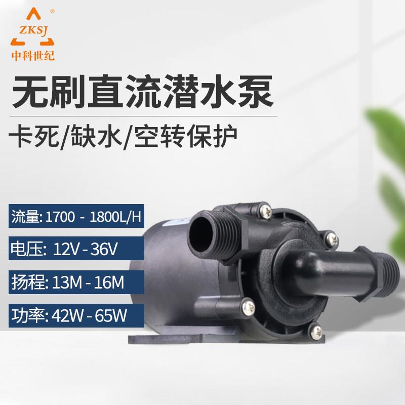 中科世纪微型热水暖气循环帮浦12V/24V耐酸碱盐无刷直流水泵DC55F