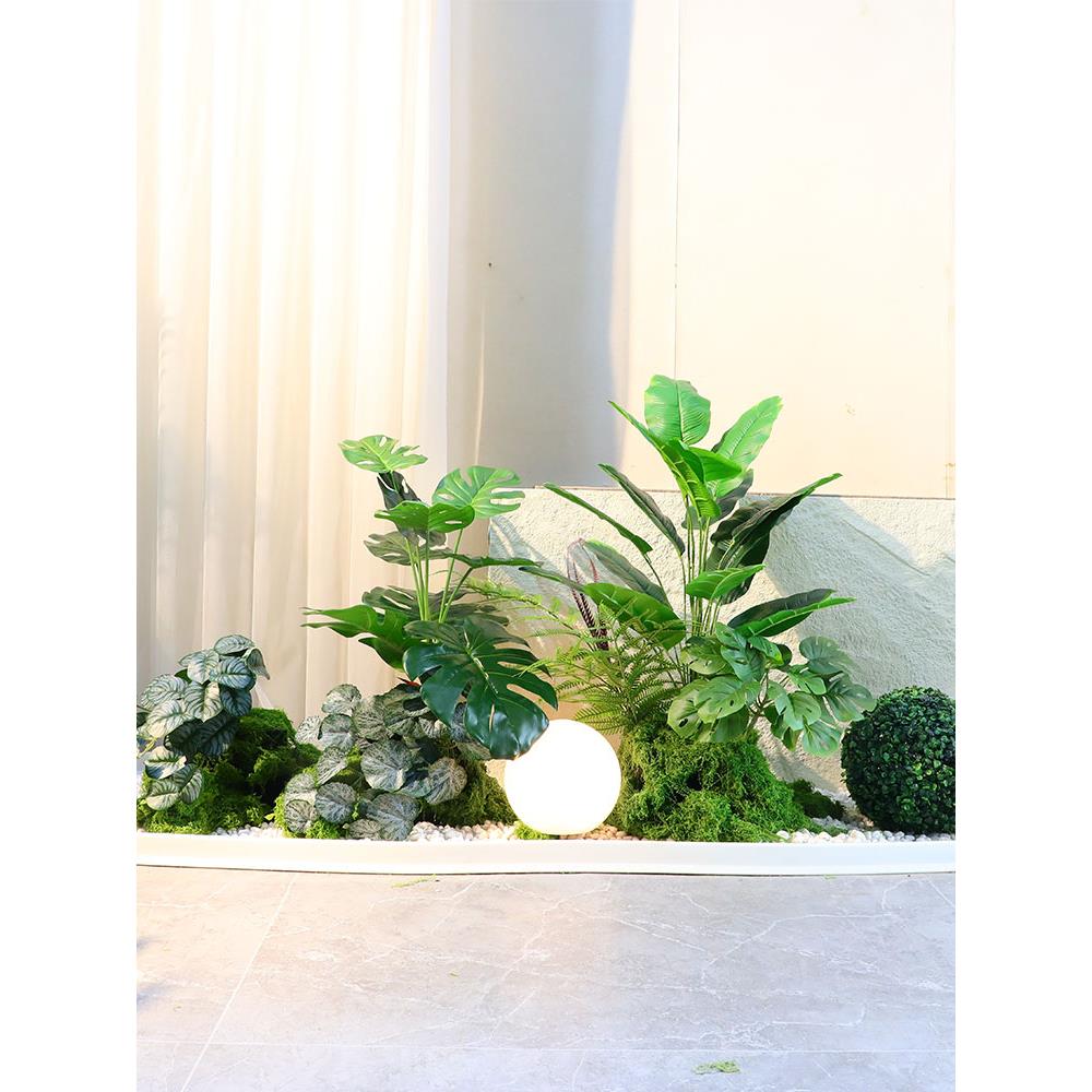 仿真植物套装搭配组合餐厅商场服装店铺橱窗装饰假绿植仿生花摆件