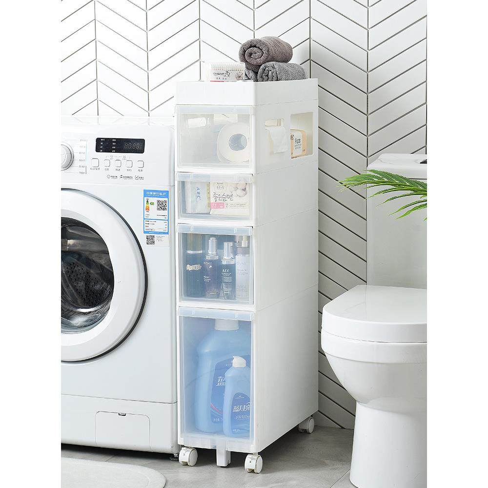 百露免安装浴室柜夹缝收纳柜抽屉式缝隙置物架整理储物卫生间侧柜